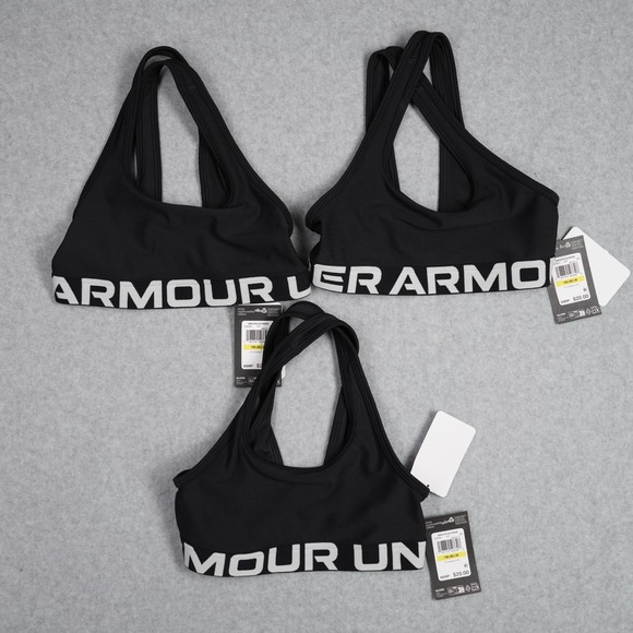 Under Armour Other - Under Armour Sports Bra Girls Medium Black G Crossback Bra 3 Pack 1390066 Fitted